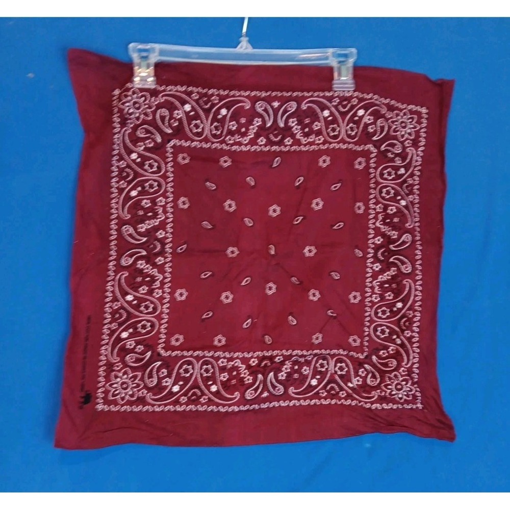 Paisley Red Bandana 20"X19" Black and White Do-Rag
